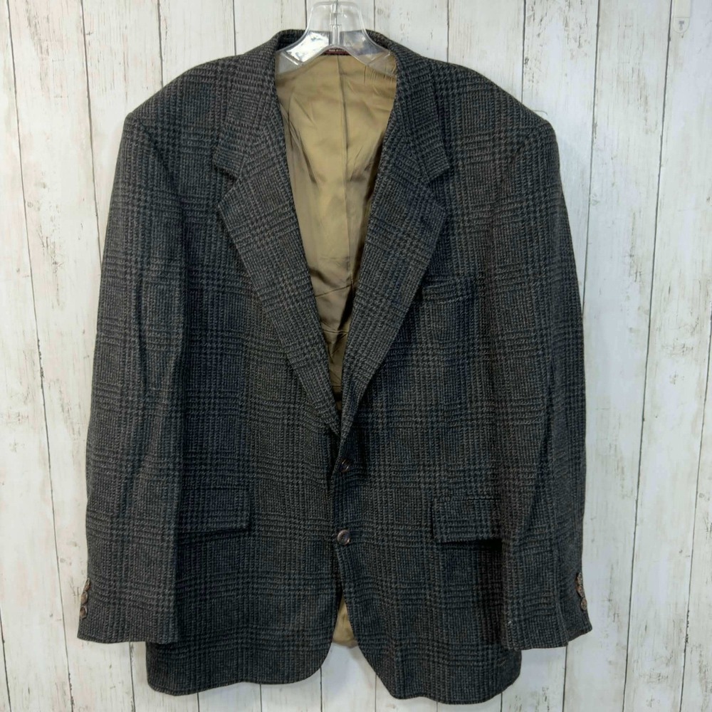 Evan-Picone Men's Vintage Wool Blend Plaid Blazer Jacket USA Made Size XXL